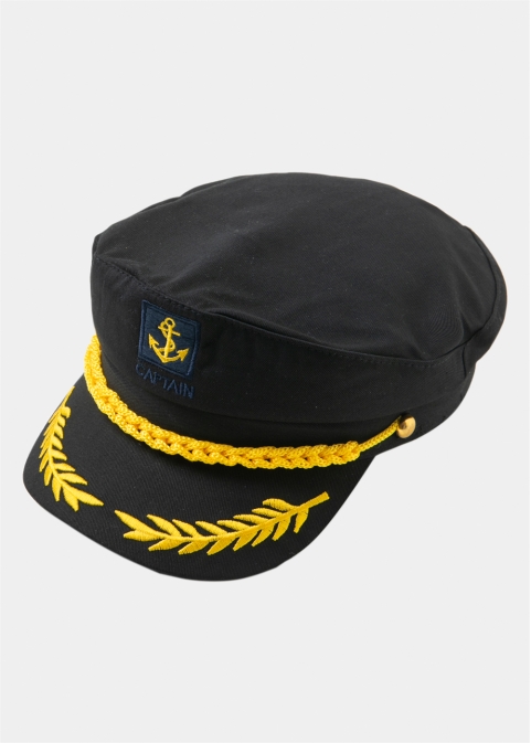 Black Captain's Hat w/ Gold Details