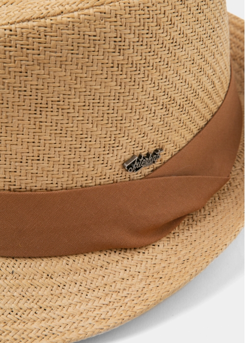 Brown Fedora Hat w/ camel hatband