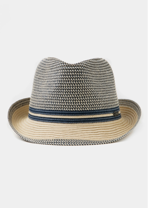 Blue & Beige Fedora Hat