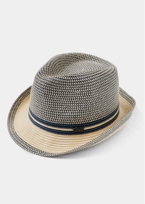 Blue & Beige Fedora Hat