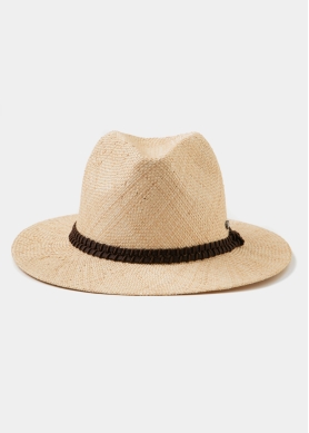 Natural Straw Hat w/Brown Detail