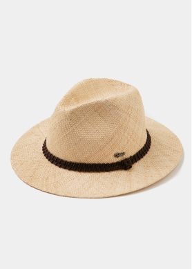 Natural Straw Hat w/Brown Detail