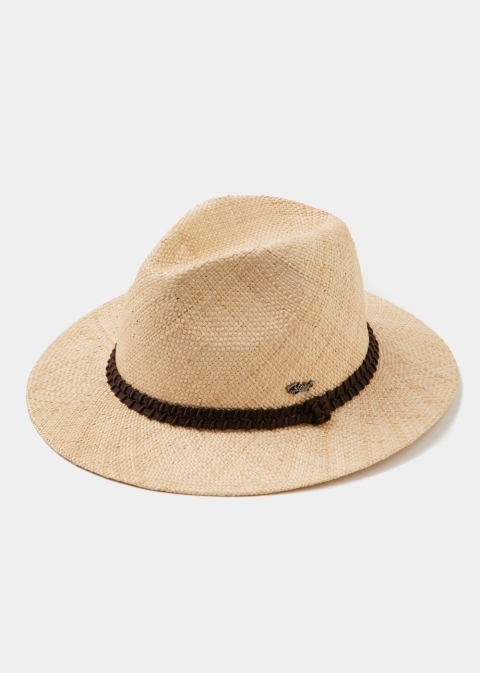 Natural Straw Hat w/Brown Detail