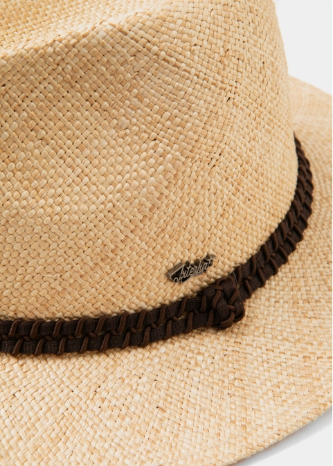 Natural Straw Hat w/Brown Detail