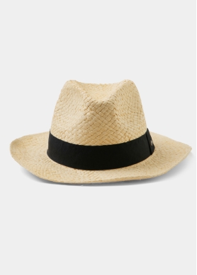 Beige Braided Panama Style Hat 