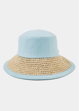 Baby Blue Bucket Cotton & Straw Hat 
