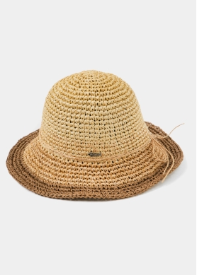 Brown Bucket Style Straw Hat