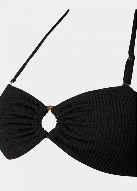 Sicily Bikini Top - Black Crinkle