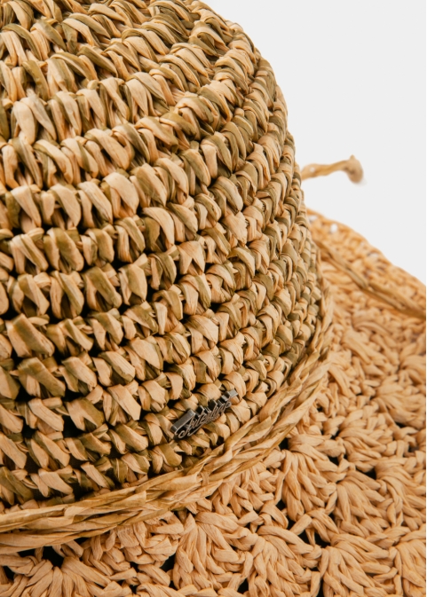 Green & Brown Bucket Style Straw Hat