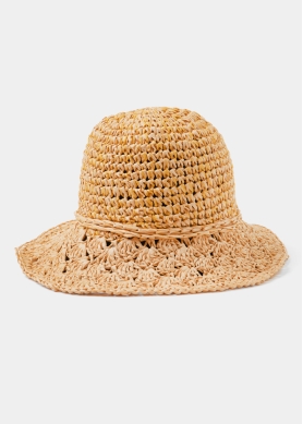 Total Brown Bucket Style Straw Hat