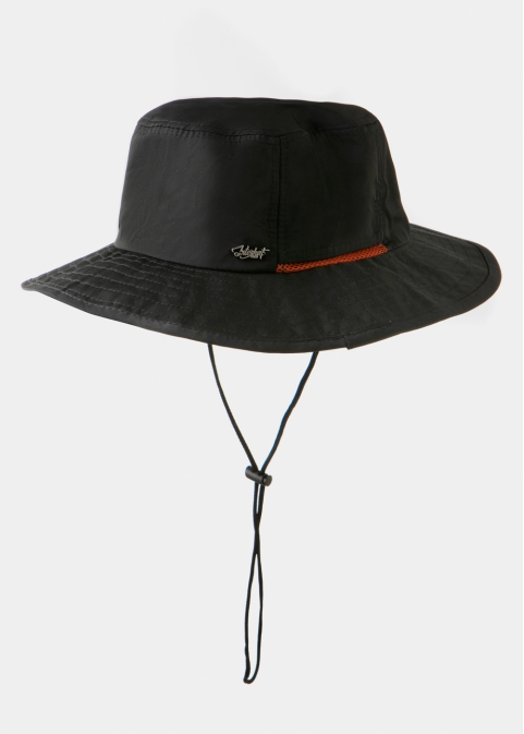 Black Active Bucket Hat w/ Orange Details