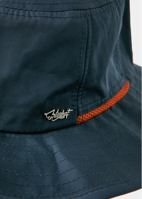 Navy Active Bucket Hat w/ Orange Details