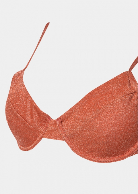 Saint Tropez Bikini Top - Orange Shimmer