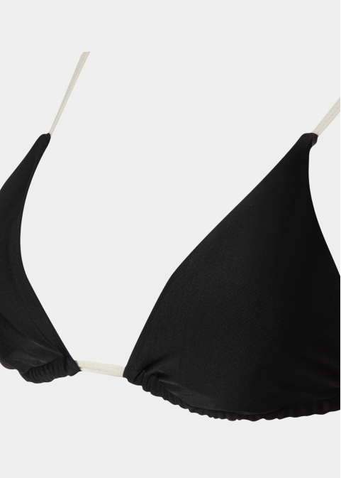 Mykonos Bikini Top - Black/Cream Dacron