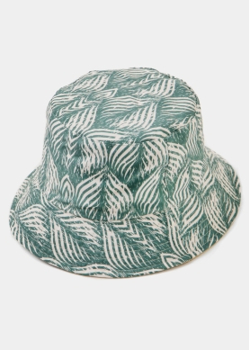 Double-Faced Bucket Hat Leaves Pattern & Camel 