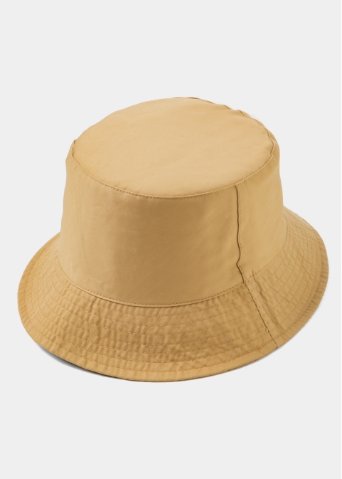 Double-Faced Bucket Hat Leaves Pattern & Camel 
