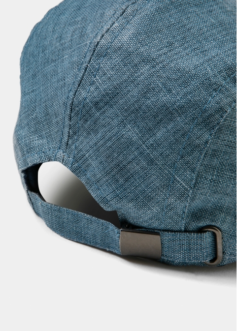 Blue Linen Men's Cap 