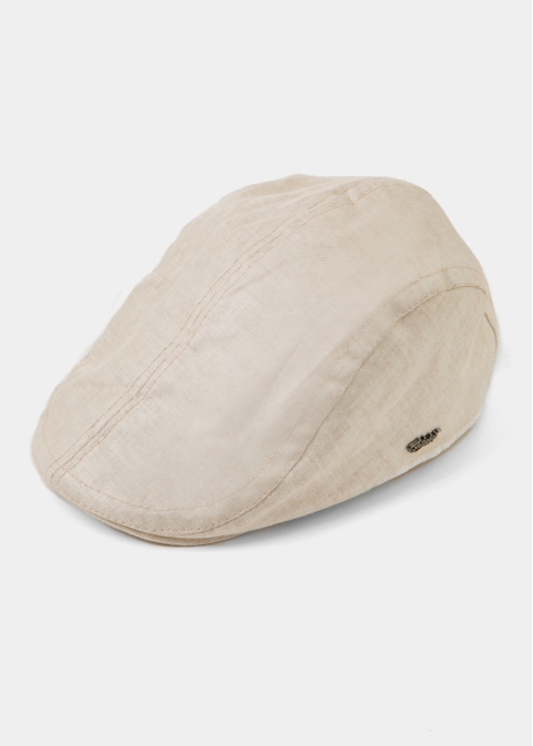 Beige Linen Men's Cap 