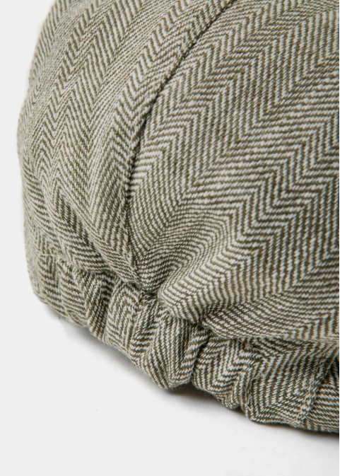 Green Linen Men's Cap 