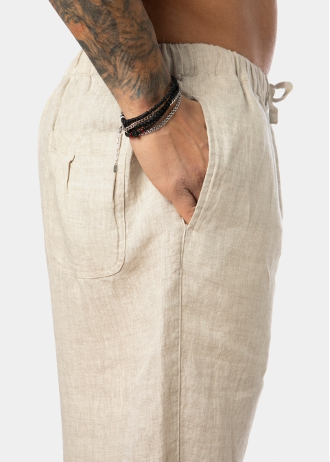 100% Linen Natural Beige Pants