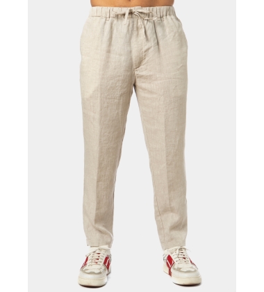 100% Linen Natural Beige Long Pants