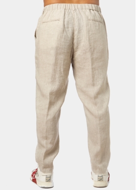 100% Linen Natural Beige Long Pants