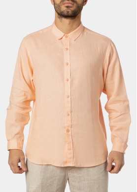 100% Linen Peach Shirt 