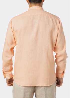 100% Linen Peach Shirt 