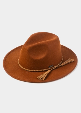 Brown Winter Hat w/ Braided Hatband