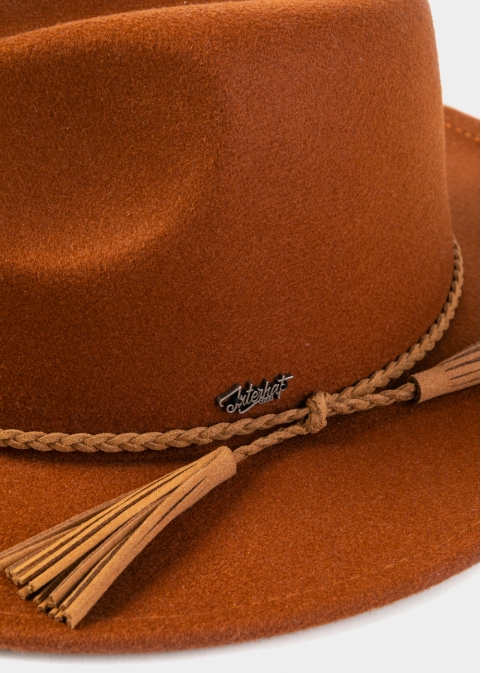 Brown Winter Hat w/ Braided Hatband