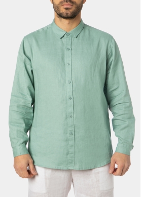 100% Linen Green Shirt 