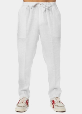 100% Linen White Long Pants