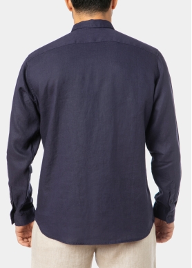 100% Linen Navy Blue Classic Shirt 
