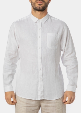 100% Linen White Classic Shirt 