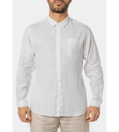 100% Linen White Classic Shirt 