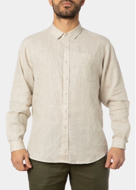 100% Linen Natural Beige Classic Shirt 