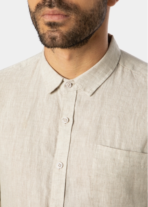 100% Linen Natural Beige Classic Shirt 