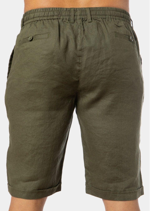 100% Linen Khaki Classic Shorts