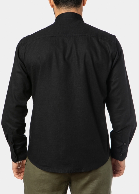 Linen - Cotton Black Shirt 