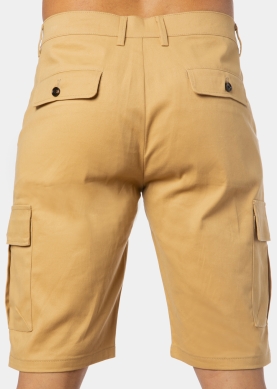 Beige Cotton Cargo Shorts