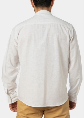 Linen - Cotton White Mao Shirt 