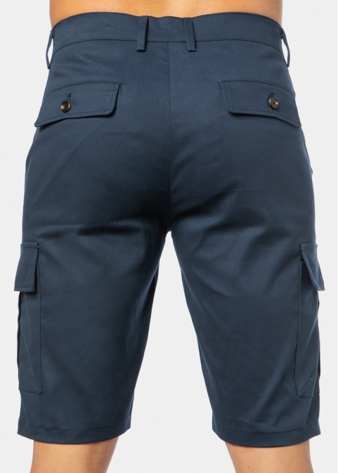 Navy Blue Cotton Cargo Shorts