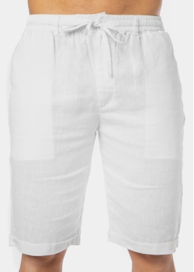 100% Linen White Classic Shorts