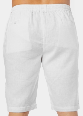 100% Linen White Classic Shorts