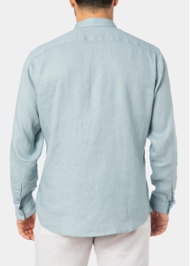 100% Linen Blue-Grey Classic Shirt 