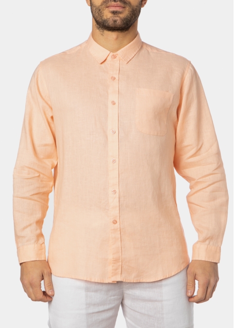 100% Linen Peach Classic Shirt 