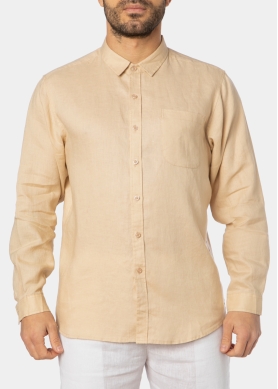 100% Linen Beige Classic Shirt 
