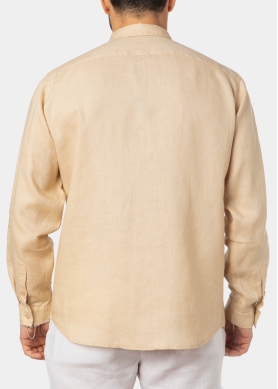 100% Linen Beige Classic Shirt 