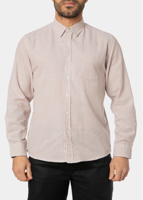 Brown Striped Classic Shirt