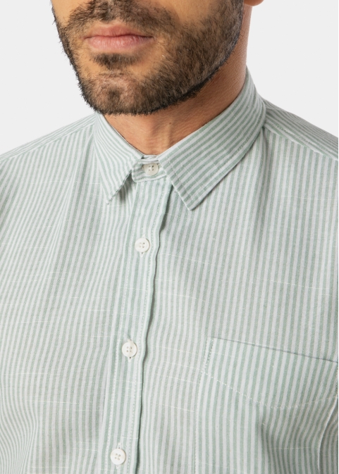 Green Striped Classic Shirt